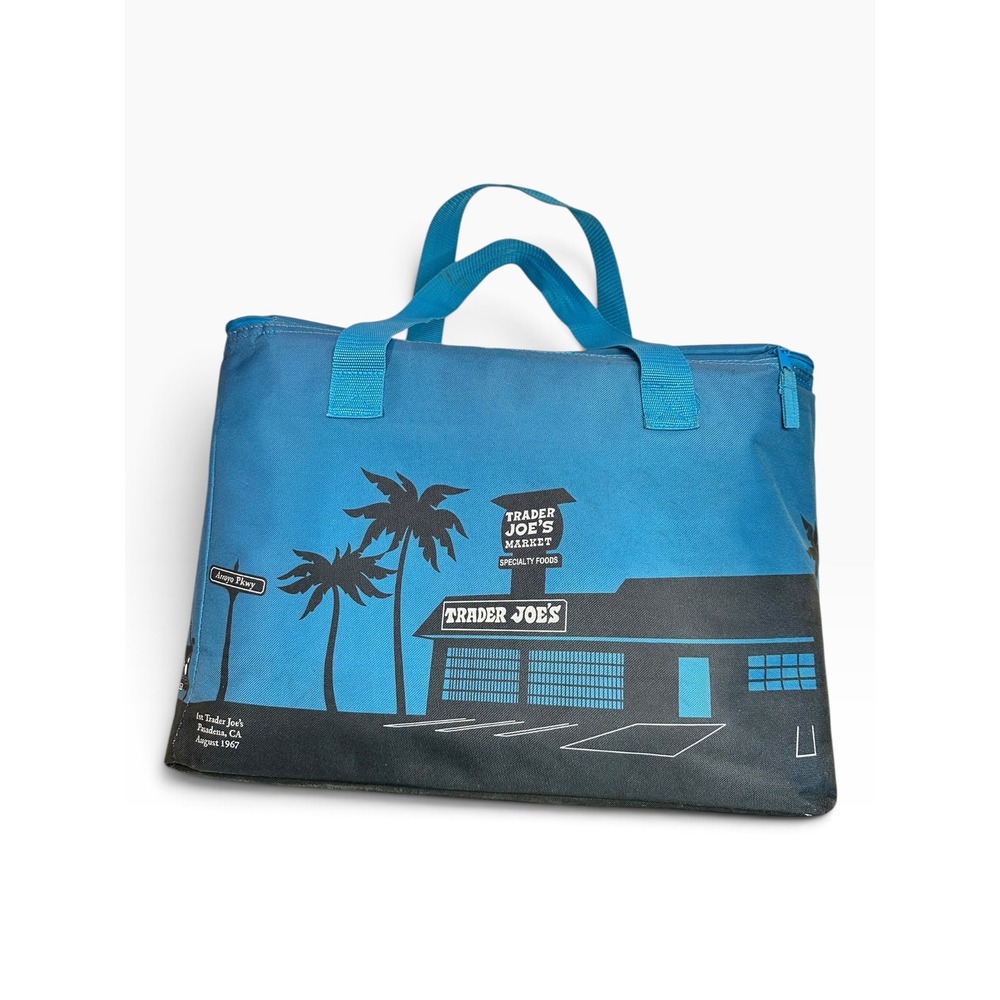 Trader Joes Insulated Tote Bag Large Blue Pasadena 1967 First Store